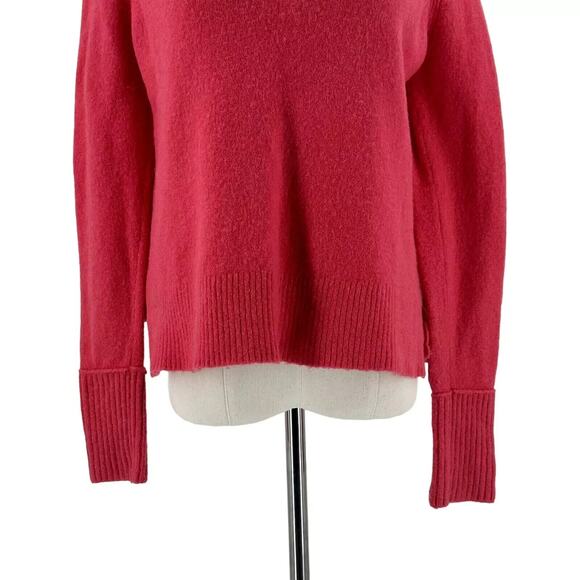 J Crew Women V-Neck Wool/Alpaca Blend Sweater Small Pink Lightweight Preppy Cozy - Picture 3 of 8